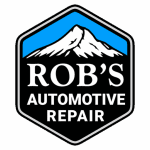 Rob's Automotive Repair badge logo with Mt Hood